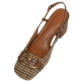 Yaneli Vintage Plaid Slingback Heels Newgew